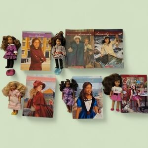 American Girl Doll Collection with Books - Pink, Purple, Blue Outfits